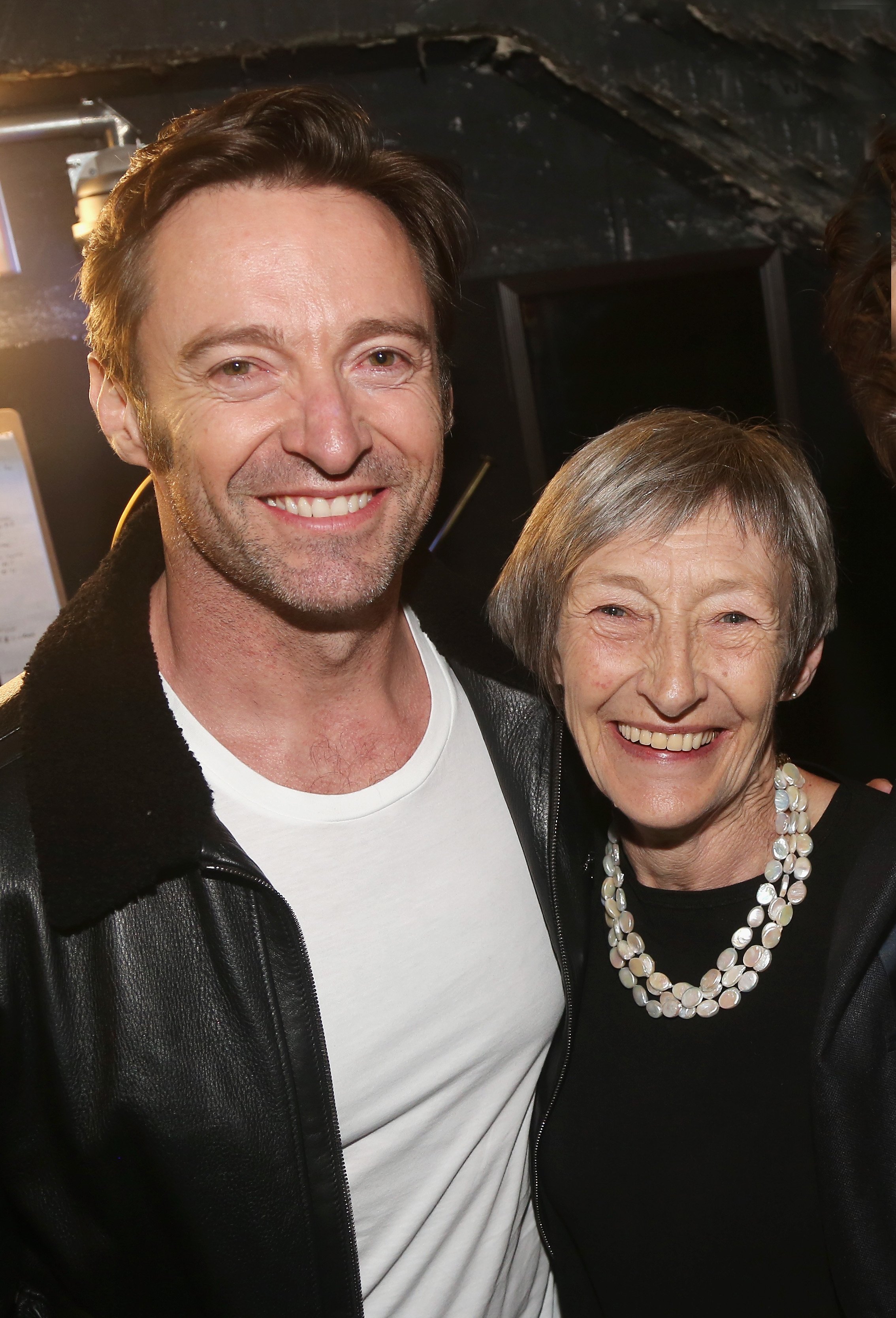 Hugh Jackman and mother Grace McNeil at the hit musical "Sunday in The Park with George" on Broadway at The Hudson Theatre in New York City | Photo: Bruce Glikas//FilmMagic via Getty Images