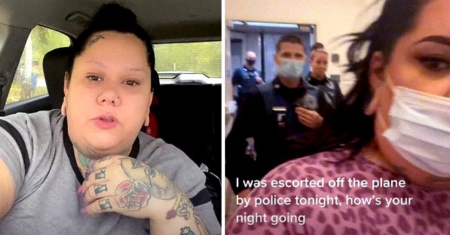 Woman details her experience of being removed from an airplane by police because of her attire | Photo: Tiktok/fattrophywife