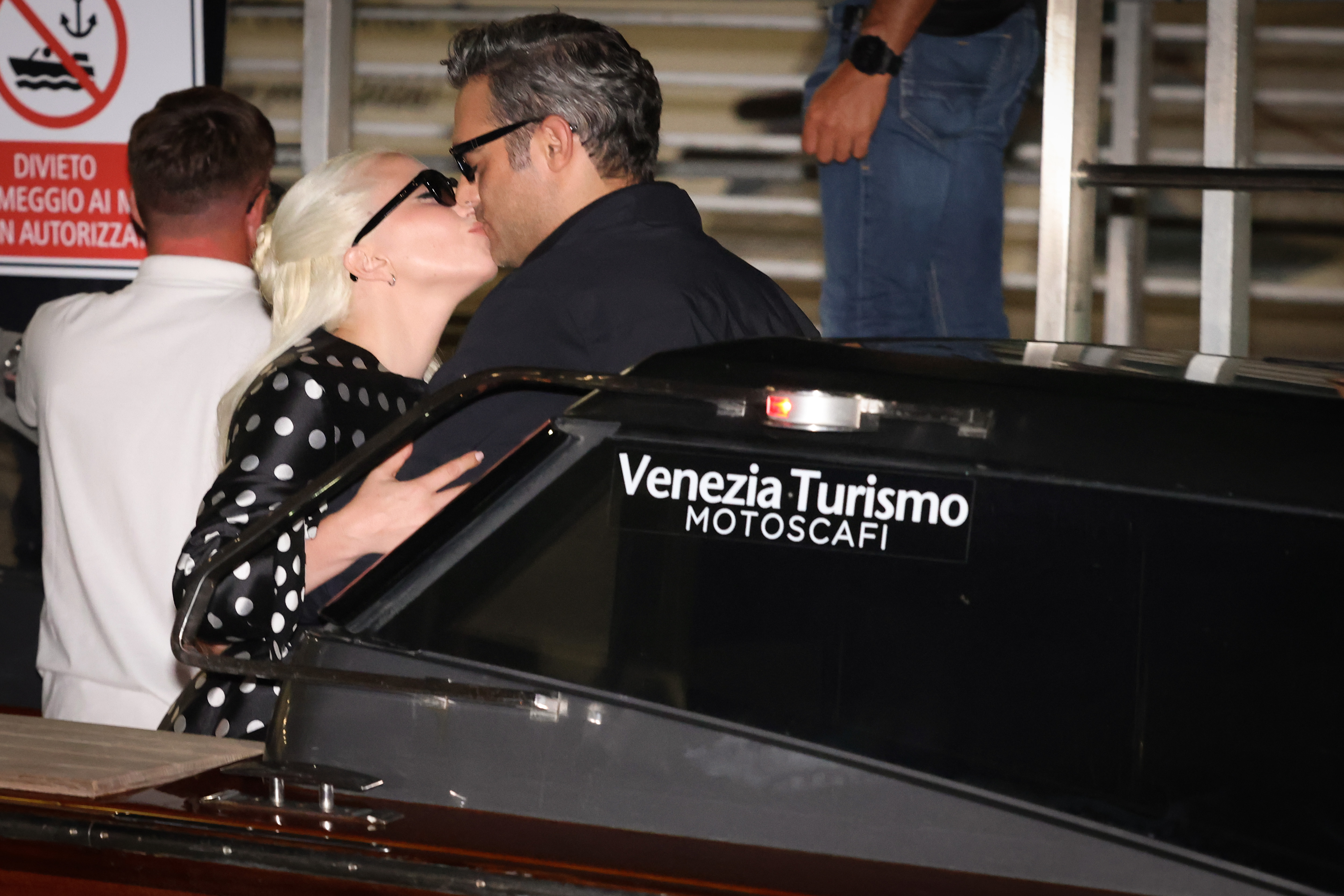 Lady Gaga and Michael Polansky seen arriving at Venices airport during the 81st Venice International Film Festival on September 2, 2024, in Italy | Source: Getty Images