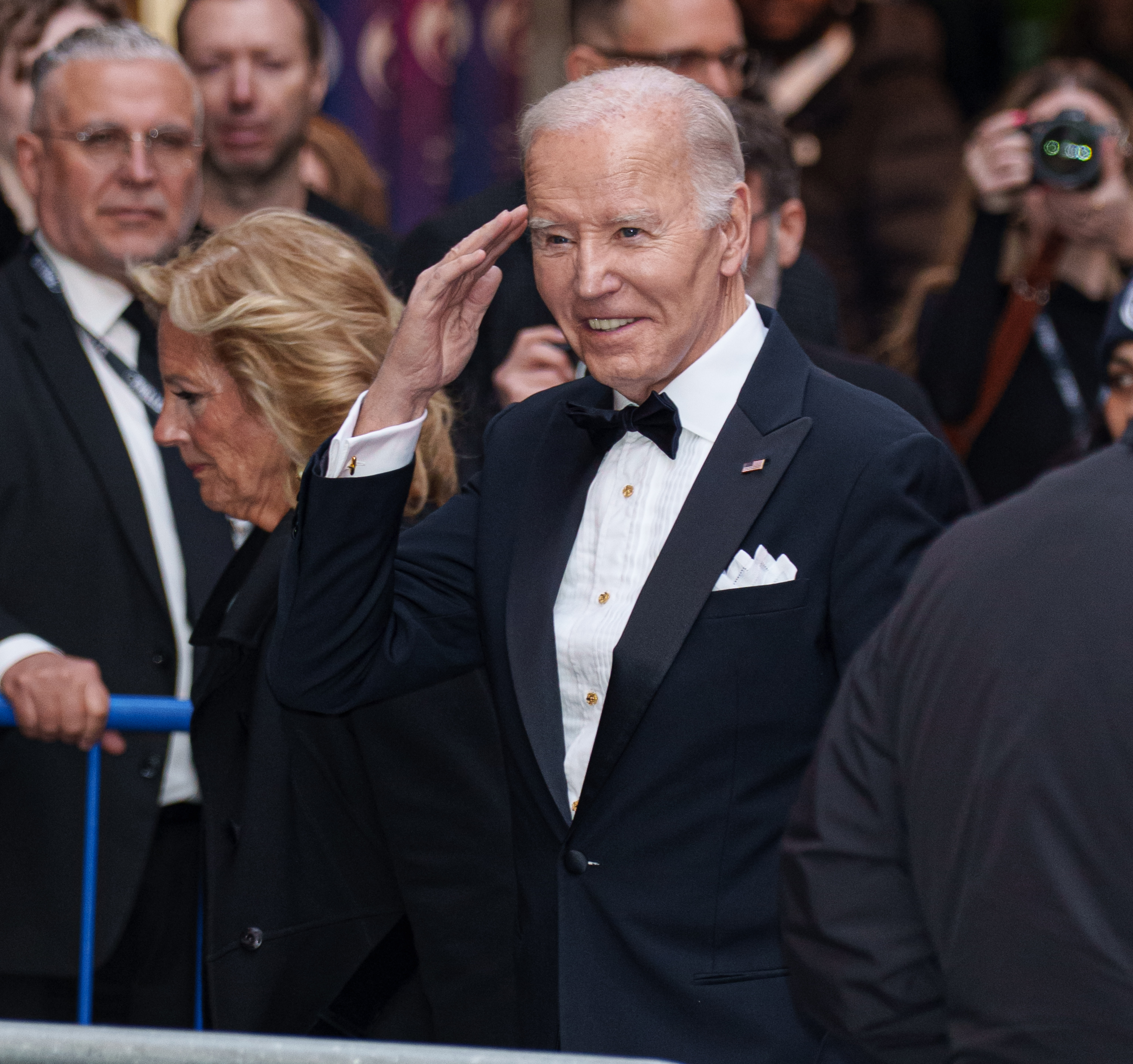 Joe Biden arrives at the opening night of "Othello" on Broadway at The Barrymore Theatre in New York City, on March 23, 2025 | Source: Getty Images