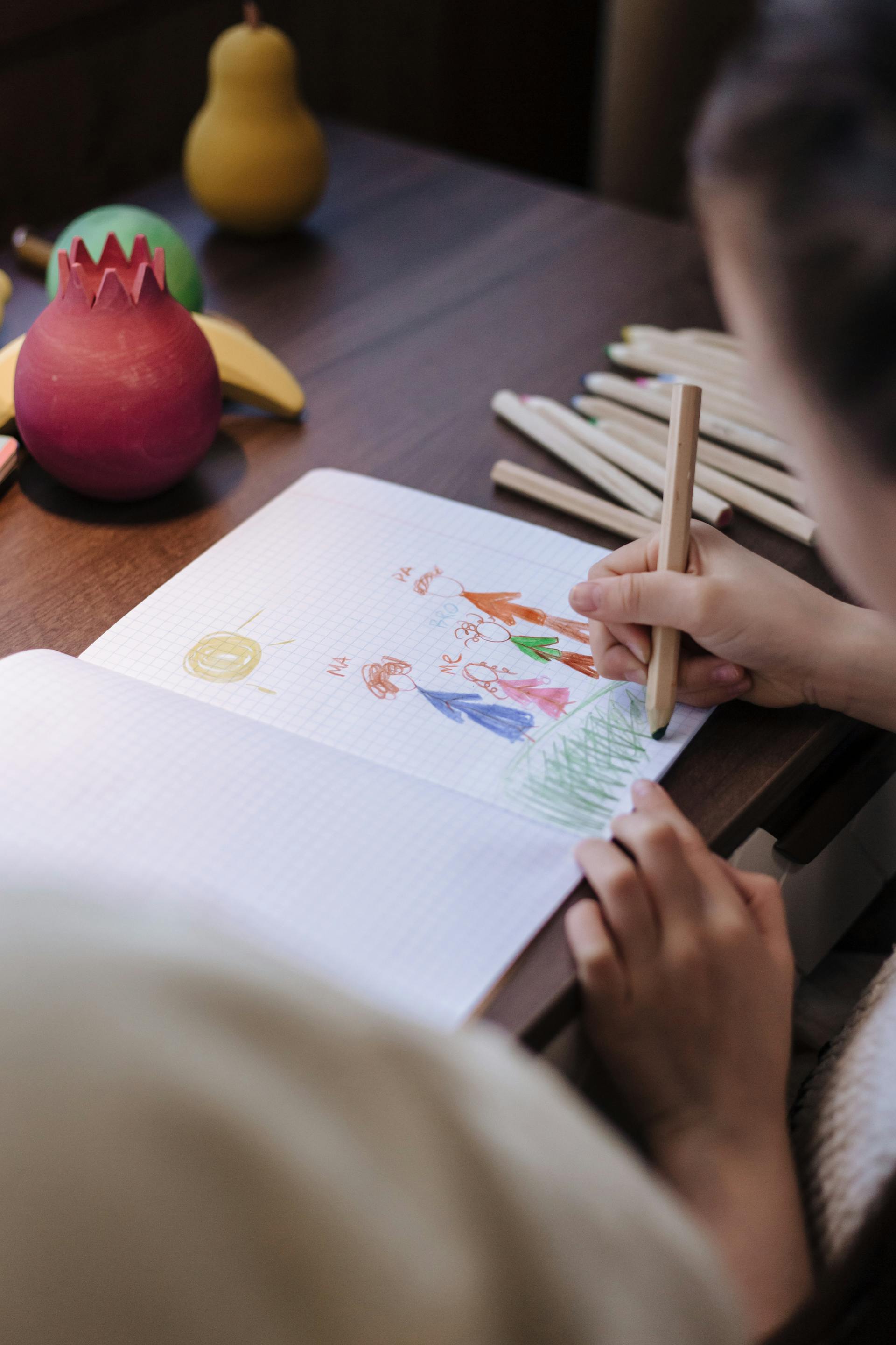 A child's drawing of my family | Source: Pexels