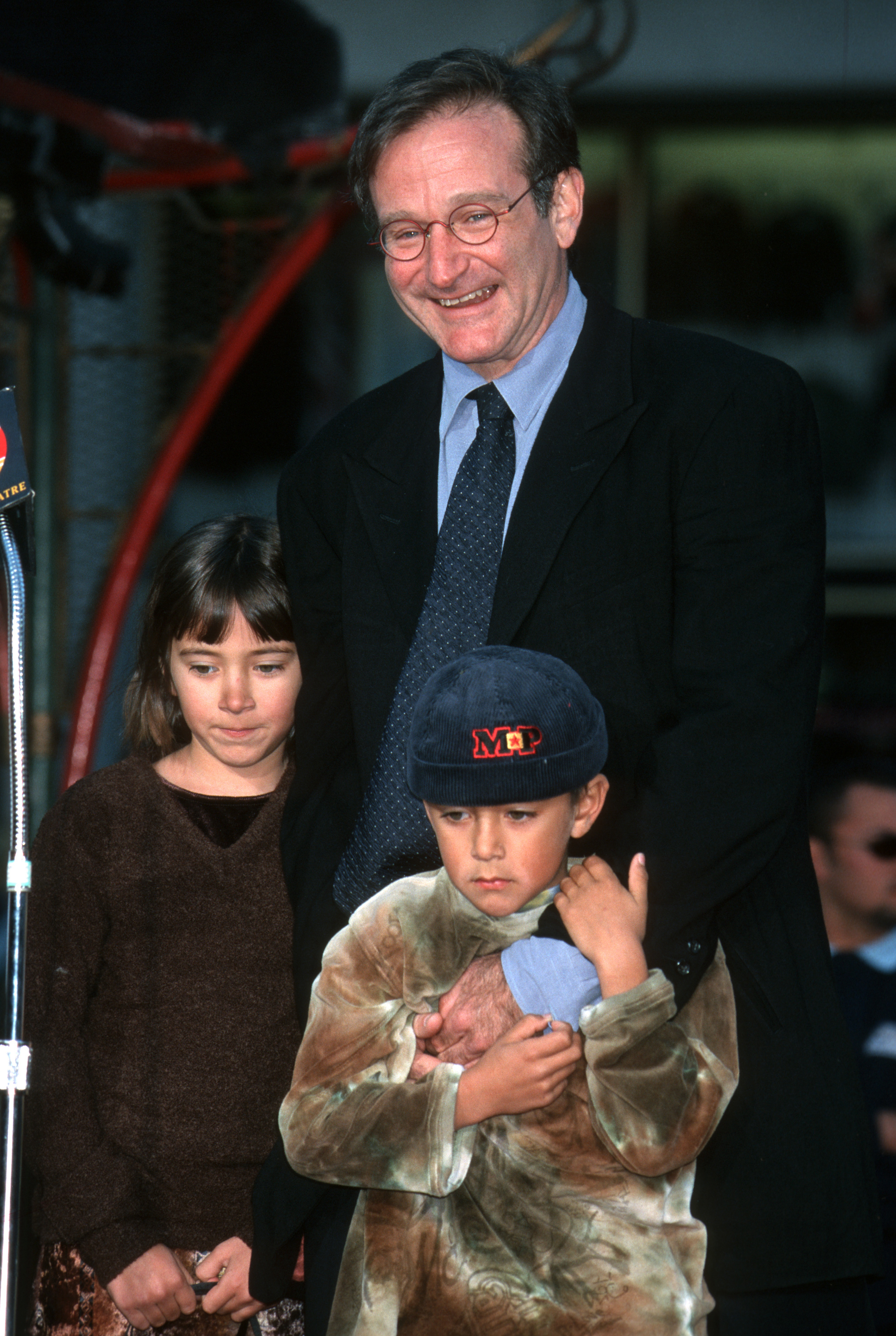 Robin Williams with his children Zelda and Cody, circa 2009. Source: Getty Images