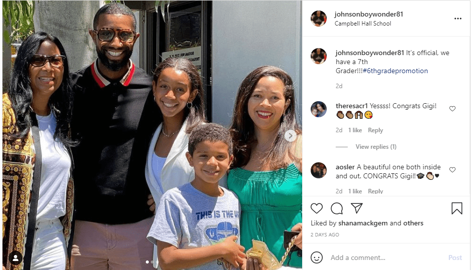 Cookie Johnson, her son Andre Johnson and his kids | Photo: Instagram/johnsonboywonder81
