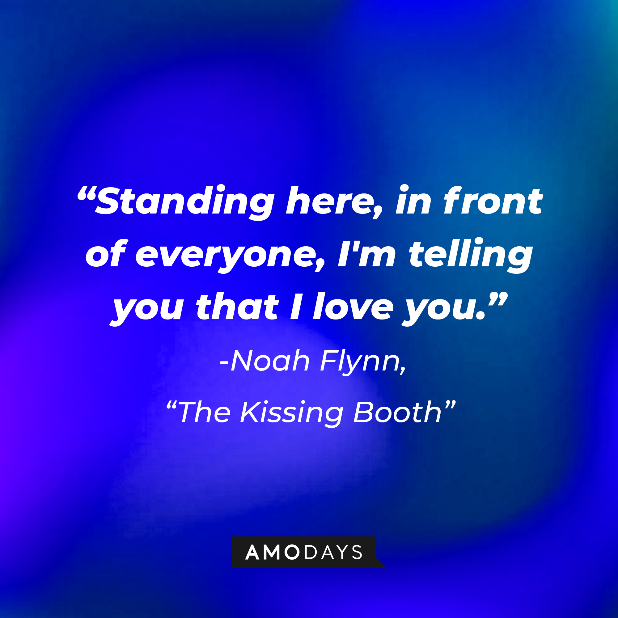Noah Flynn’s quote: "Standing here, in front of everyone, I'm telling you that I love you." | Image: AmoDays