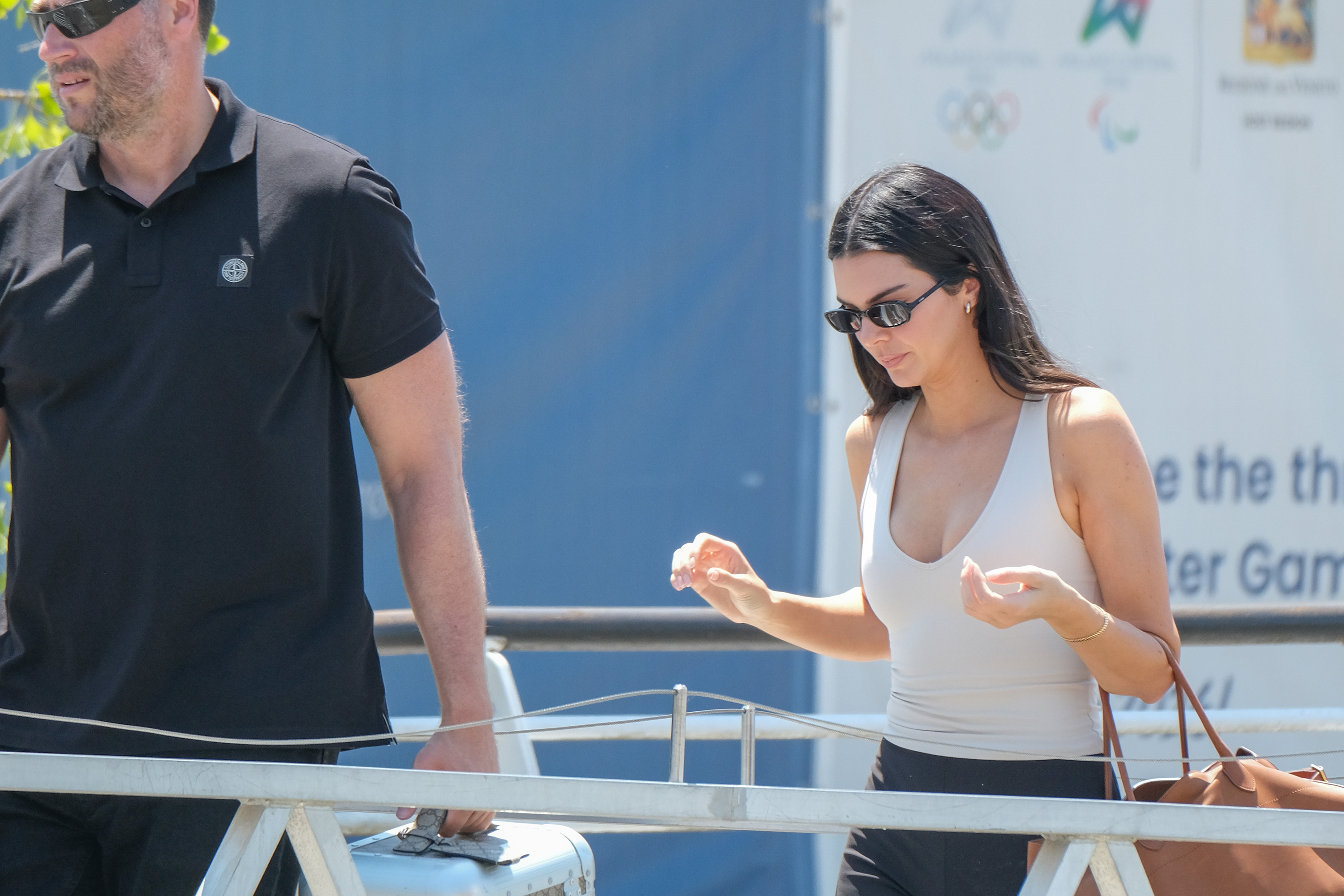 Kendall Jenner leaves Venice airport after attending the wedding of Jeff Bezos and Lauren Sanchez in Italy on June 29, 2025 | Source: Getty Images