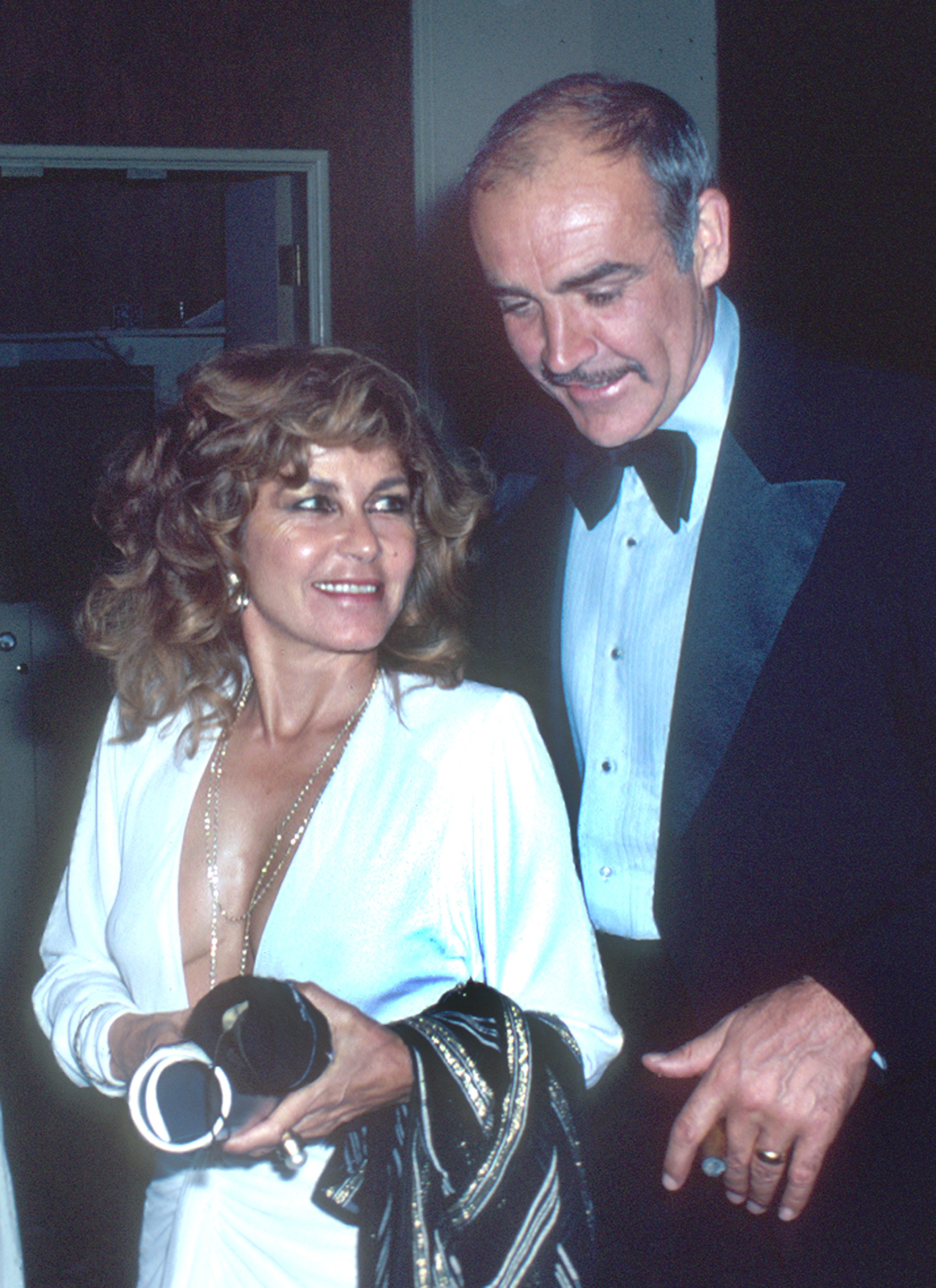 Moroccan-born painter Micheline Roquebrune and Sean Connery during an unidentified event in 1962, Hollywood, California. / Source: Getty Images
