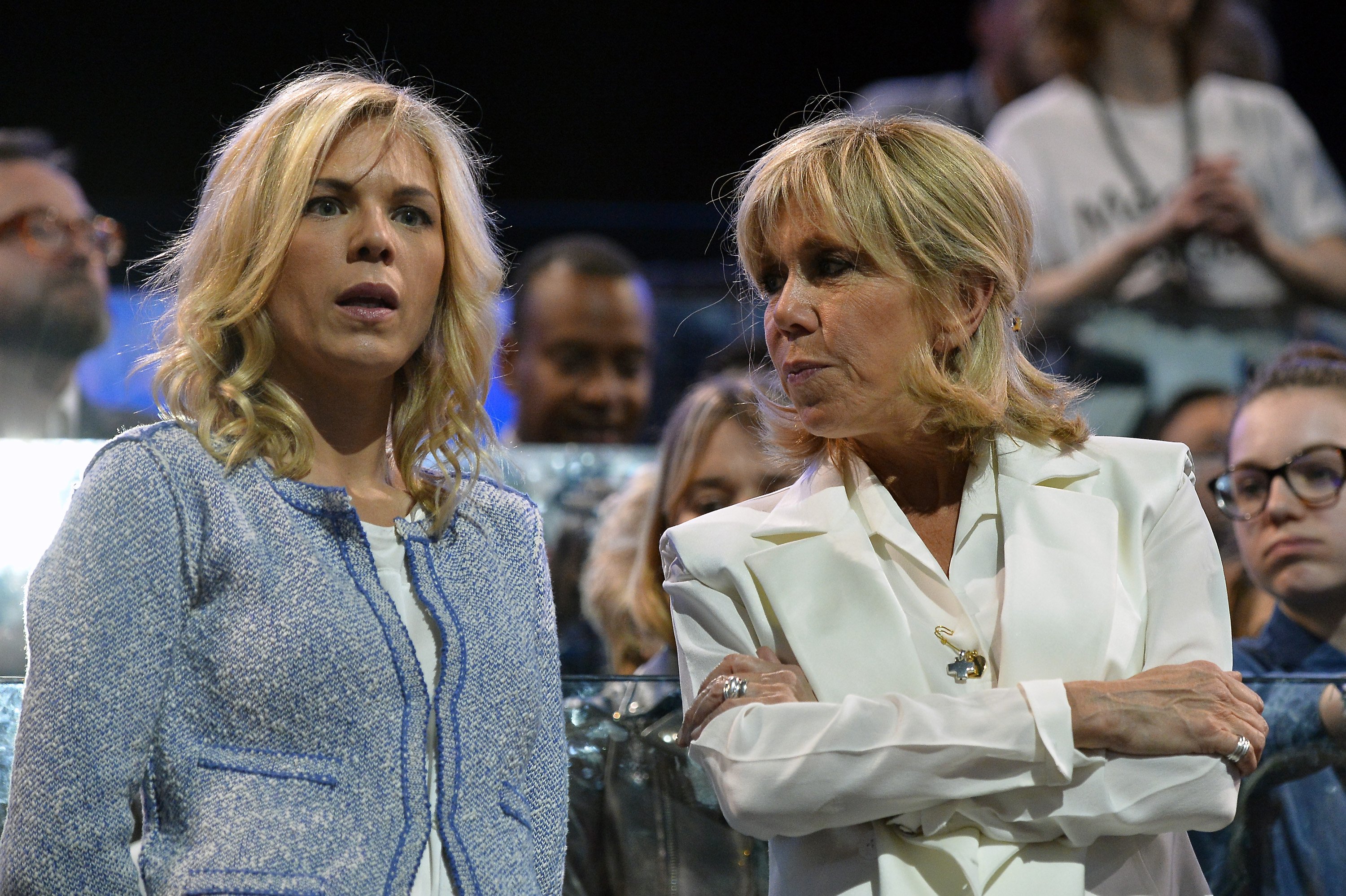 Brigitte Macron avec sa fille Laurence. l Source: Getty Images
