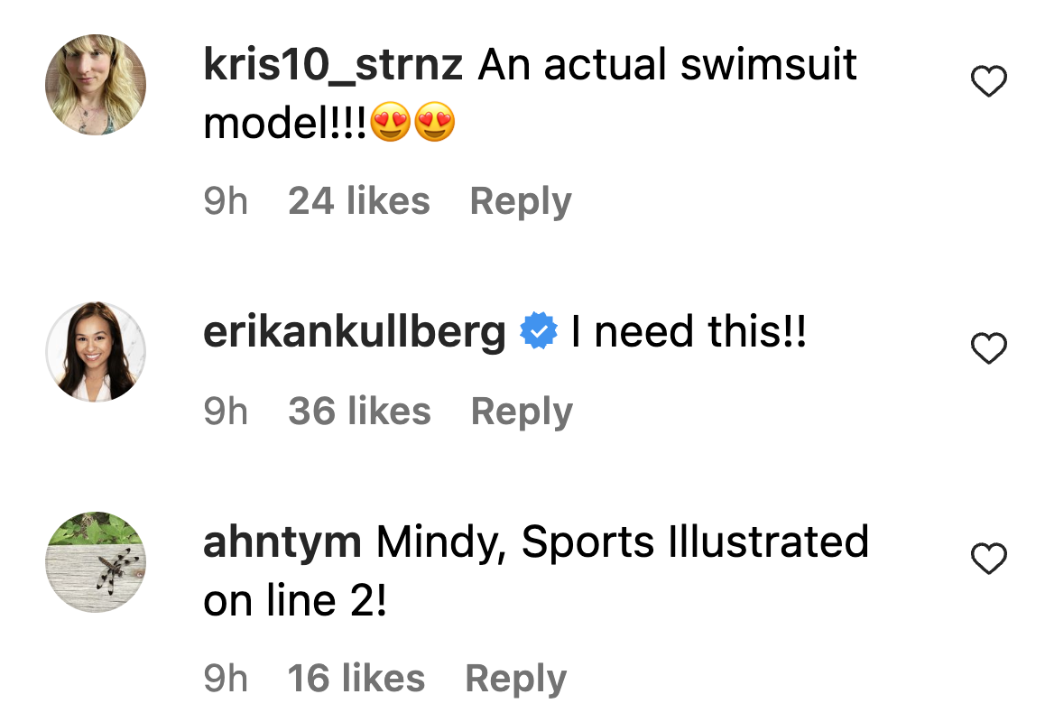 Screenshot of comments on Mindy Kaling's Instagram post. | Source: Instagram/MindyKaling