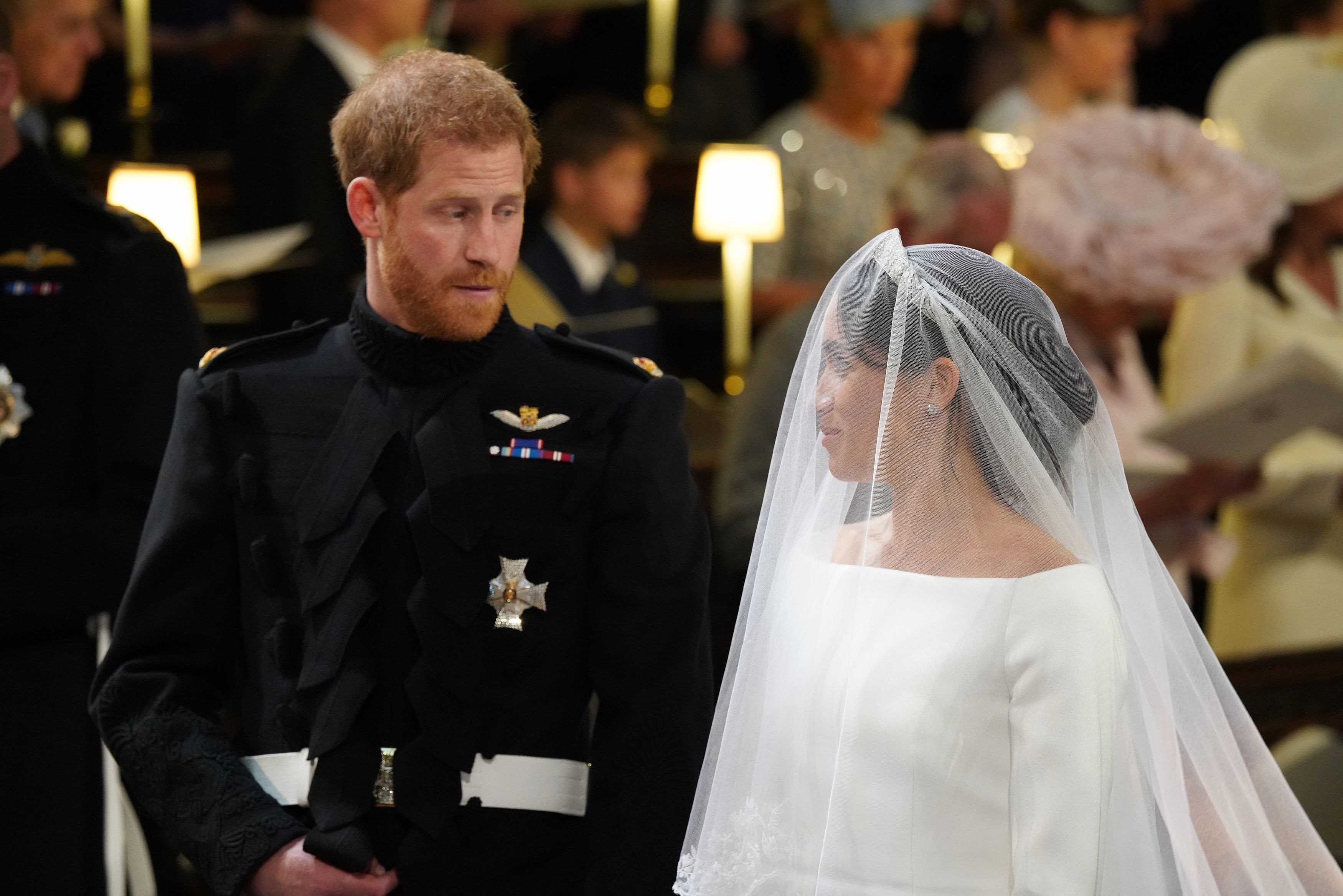 Prince Harry with Meghan Markle during their wedding in St George's Chapel at Windsor Castle on May 19, 2018 in Windsor, England | Source: Getty Images