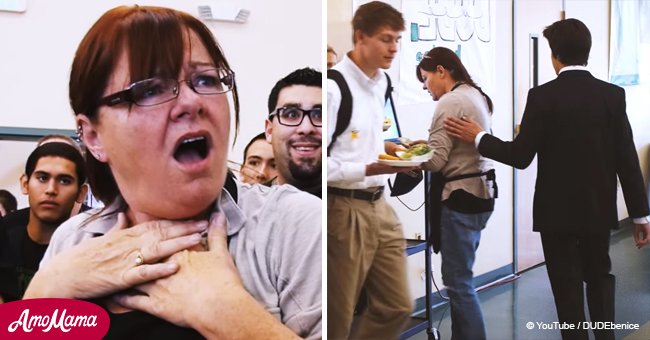 Students surprise deserving cafeteria worker with sweet gift