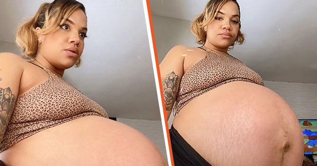 A pregnant woman shares her big belly online | Source: tiktok.com/brookesobasic