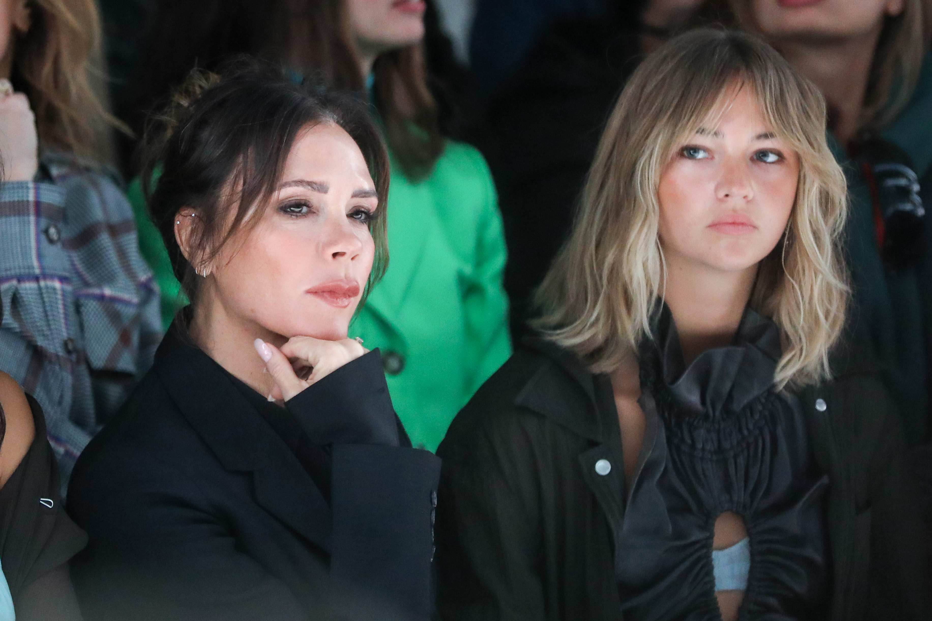 Victoria Beckham and Mia Regan attend the Supriya Lele AW22 show during London Fashion Week February 2022 at the BFC NEWGEN Show Space on February 21, 2022 in London, England | Source: Getty Images