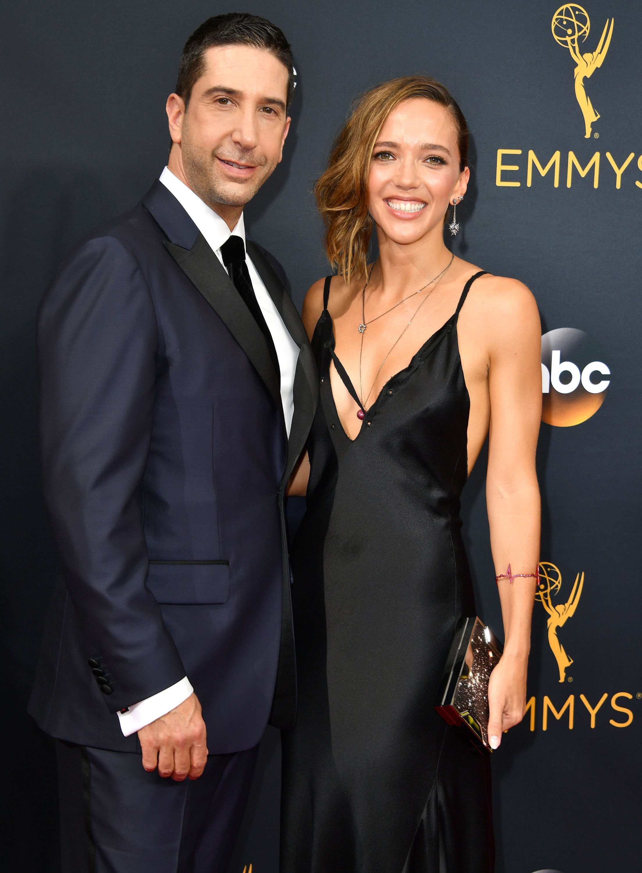 Zoe Buckman and David Schwimmer arrive at the 68th Annual Primetime Emmy Awards at Microsoft Theater on September 18, 2016 in Los Angeles, California. | Source: Getty Images