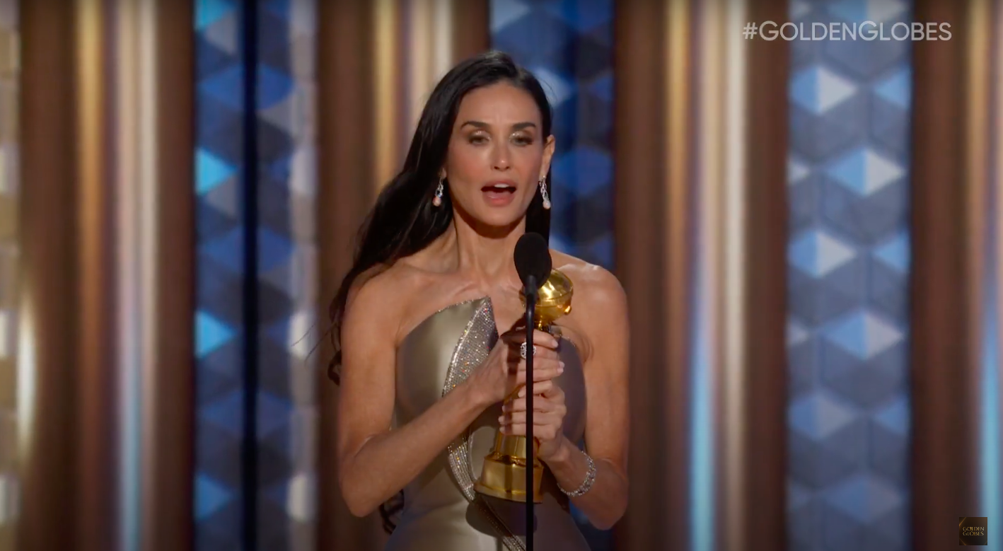 Demi Moore giving her acceptance speech at the 2025 Golden Globes, posted on January 6, 2025 | Source: YouTube/Golden Globes