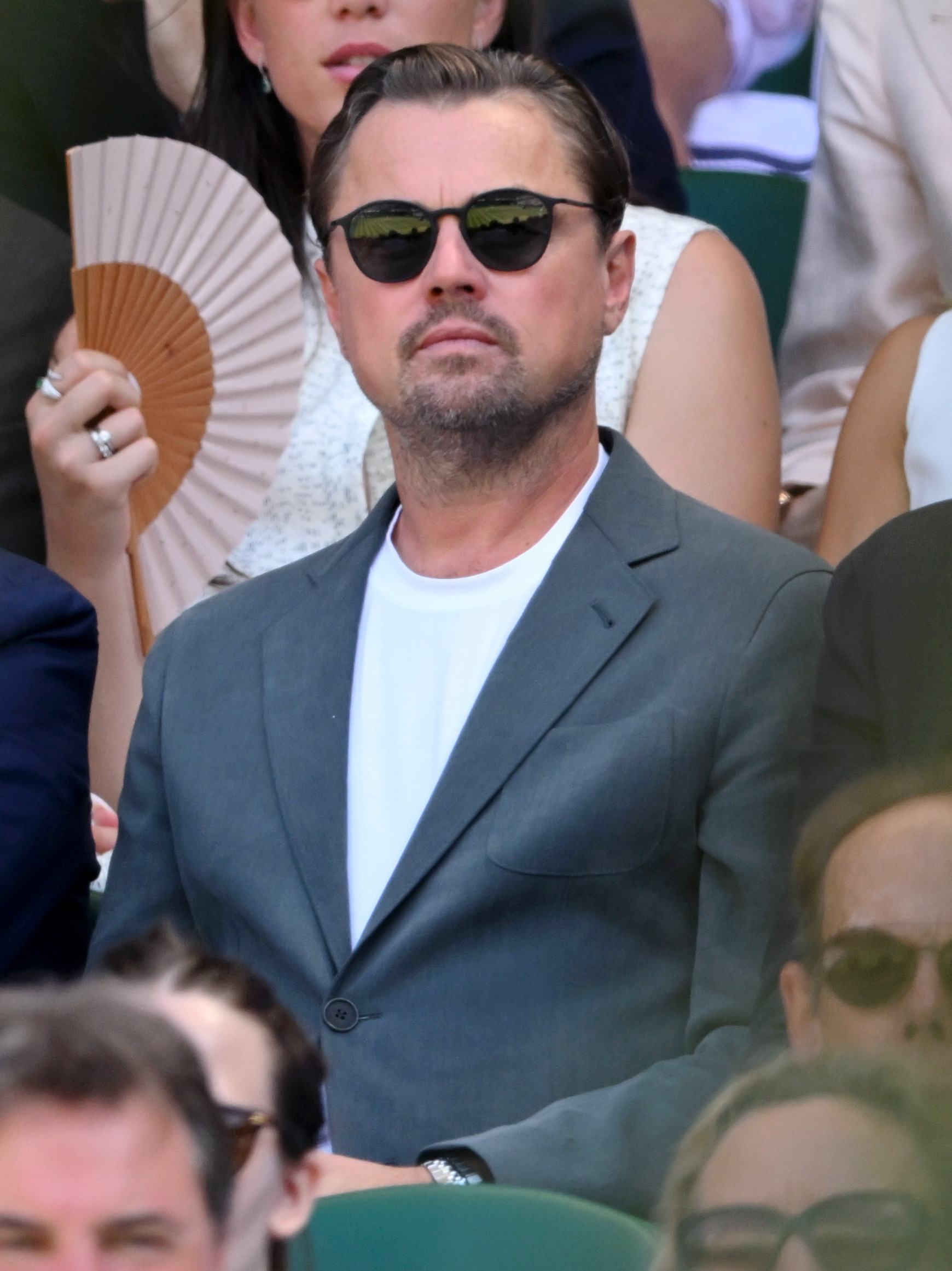 Leonardo DiCaprio attends the Wimbledon Tennis Championships at All England Lawn Tennis and Croquet Club in London on July 11, 2025 | Source: Getty images