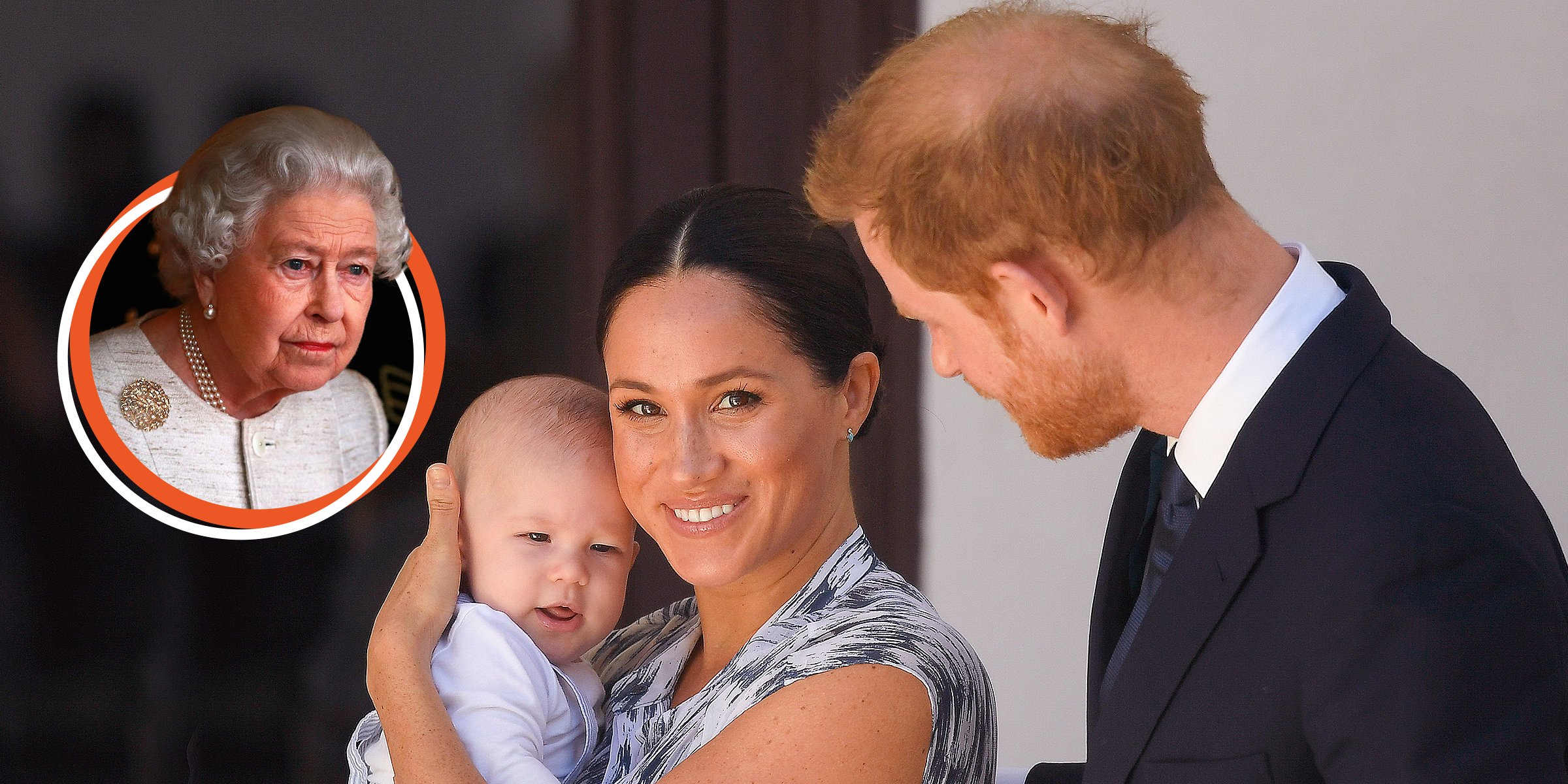 Queen Elizabeth ll | Prince Harry, Meghan, Duchess of Sussex and Archie | Source: Getty Images