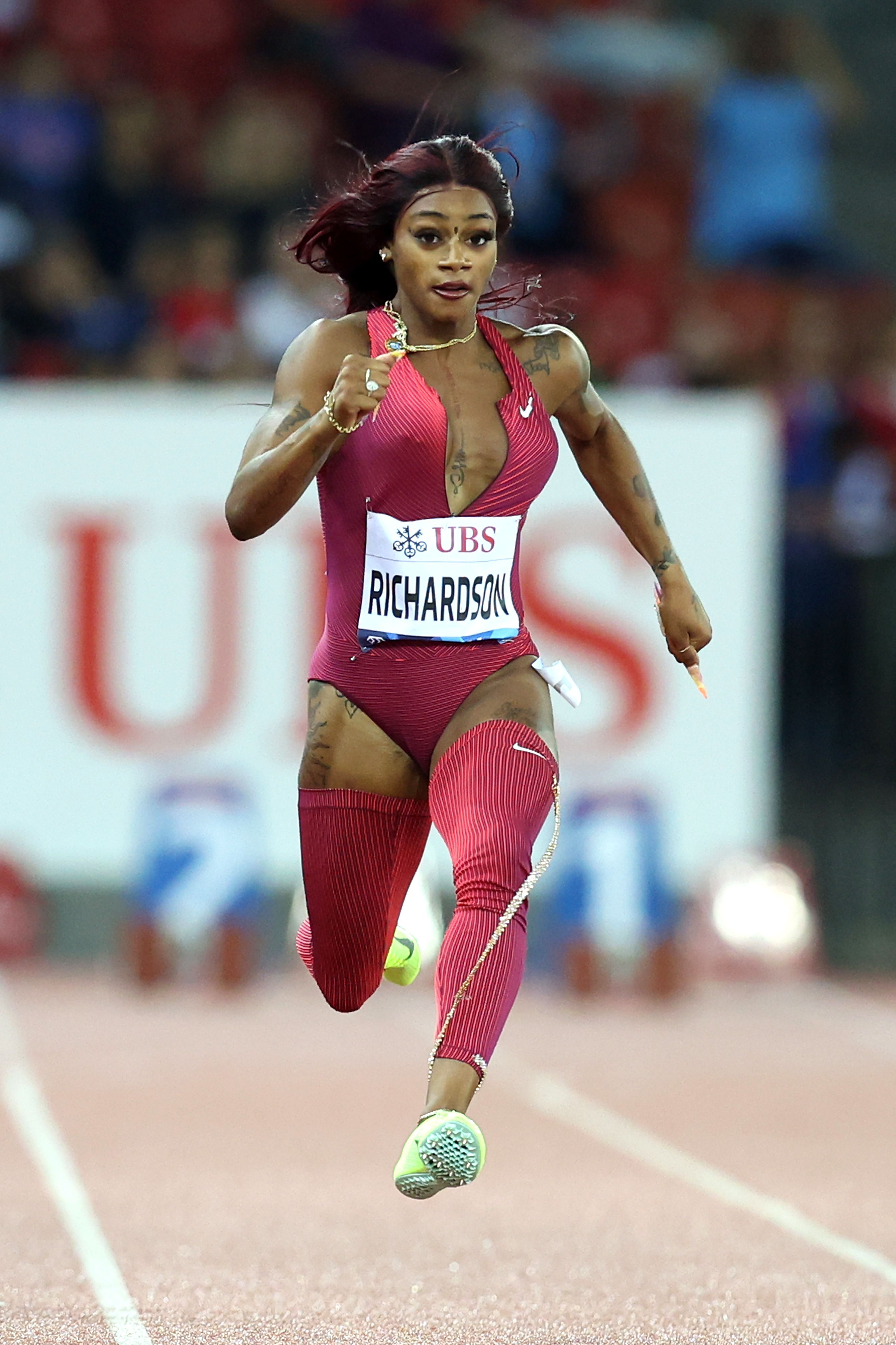 Sha'Carri Richardson runs in the Women's 100 Meters during the Weltklasse Zurich 2022, part of the 2022 Diamond League series on September 8, 2022, in Zurich, Switzerland. | Source: Getty Images