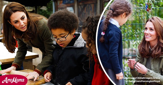 Kate Middleton shows off her country style in a tweed jacket making pizzas with adorable kids