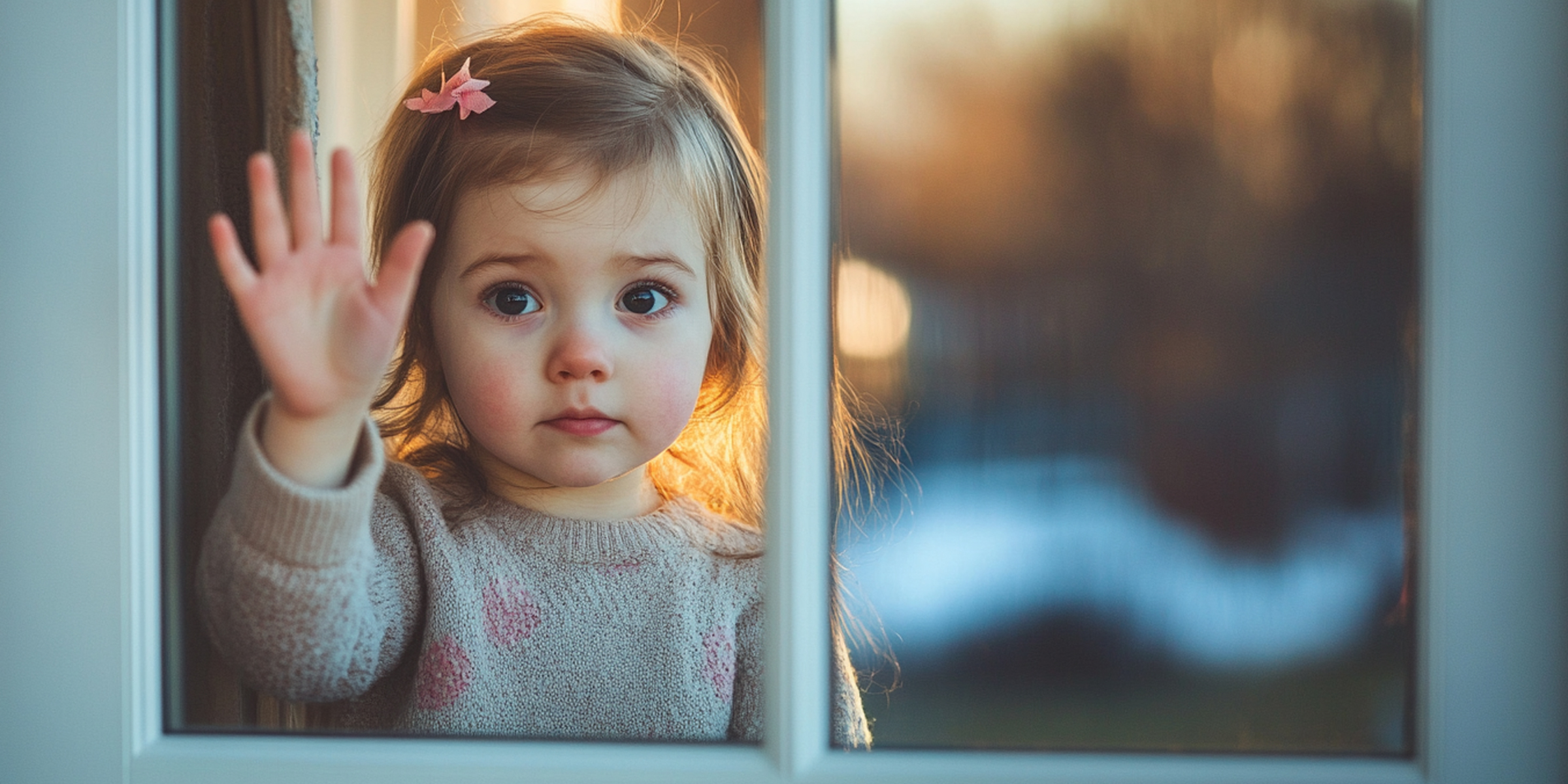 A little girl standing by the window and waving her hand | Source: AmoMama