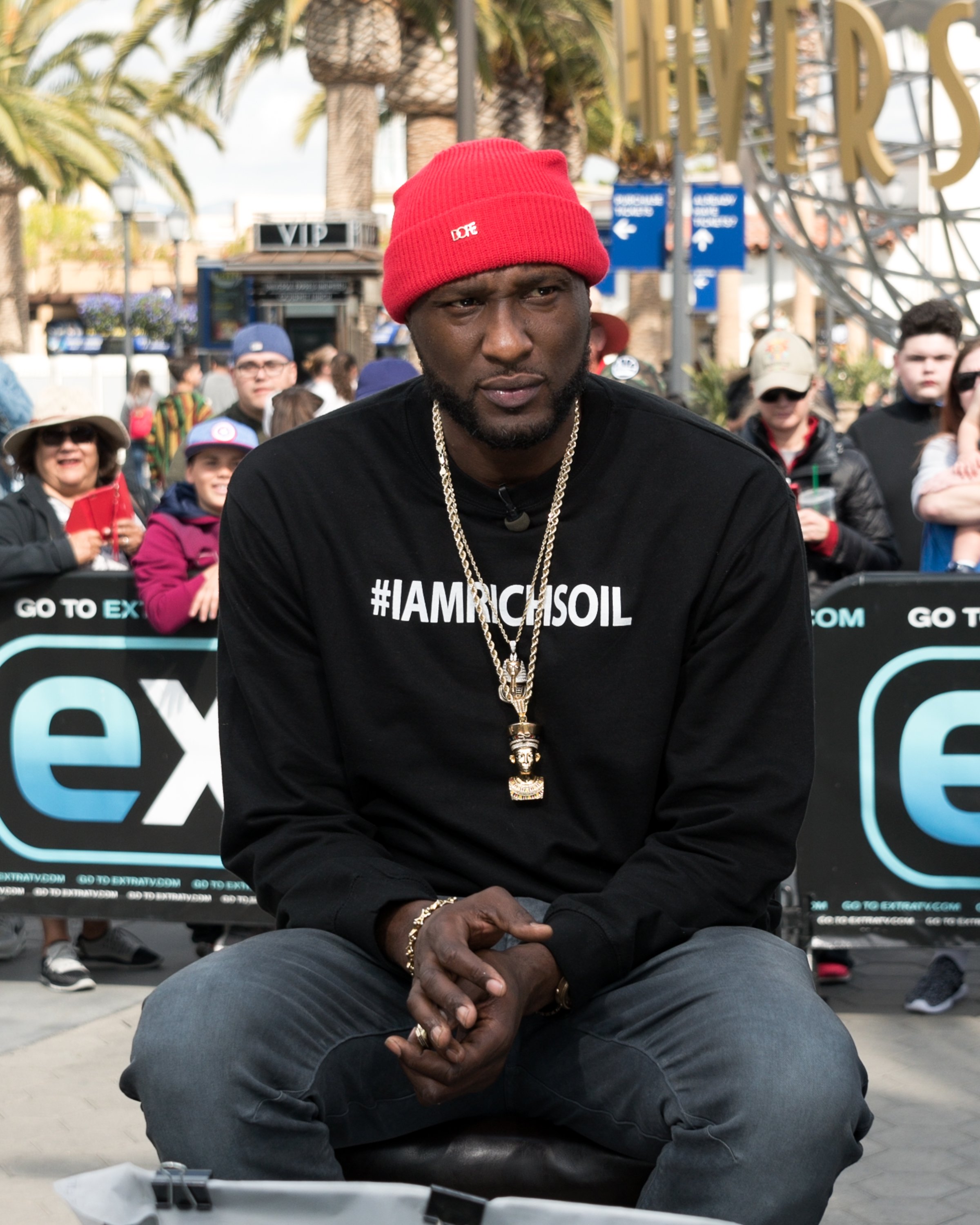Lamar Odom visits "Extra" at Universal Studios Hollywood on February 22, 2018. | Photo: GettyImages 