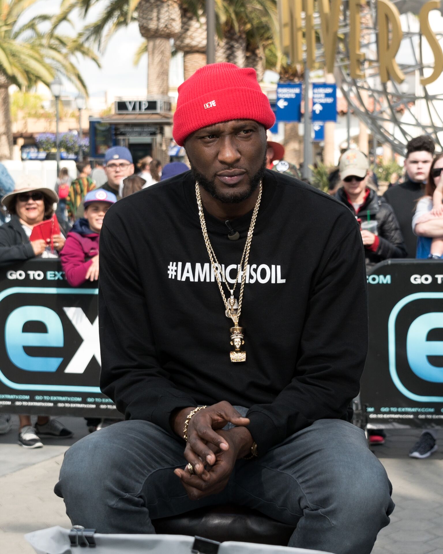  Lamar Odom visits "Extra" at Universal Studios Hollywood  | Getty Images