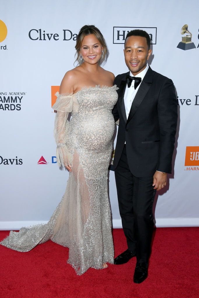 Chrissy Teigen and John Legend attend he Clive Davis and Recording Academy Pre-Grammy Gala and Salute to Industry Icons on January 27, 2018, in New York City. | Source: Getty Images
