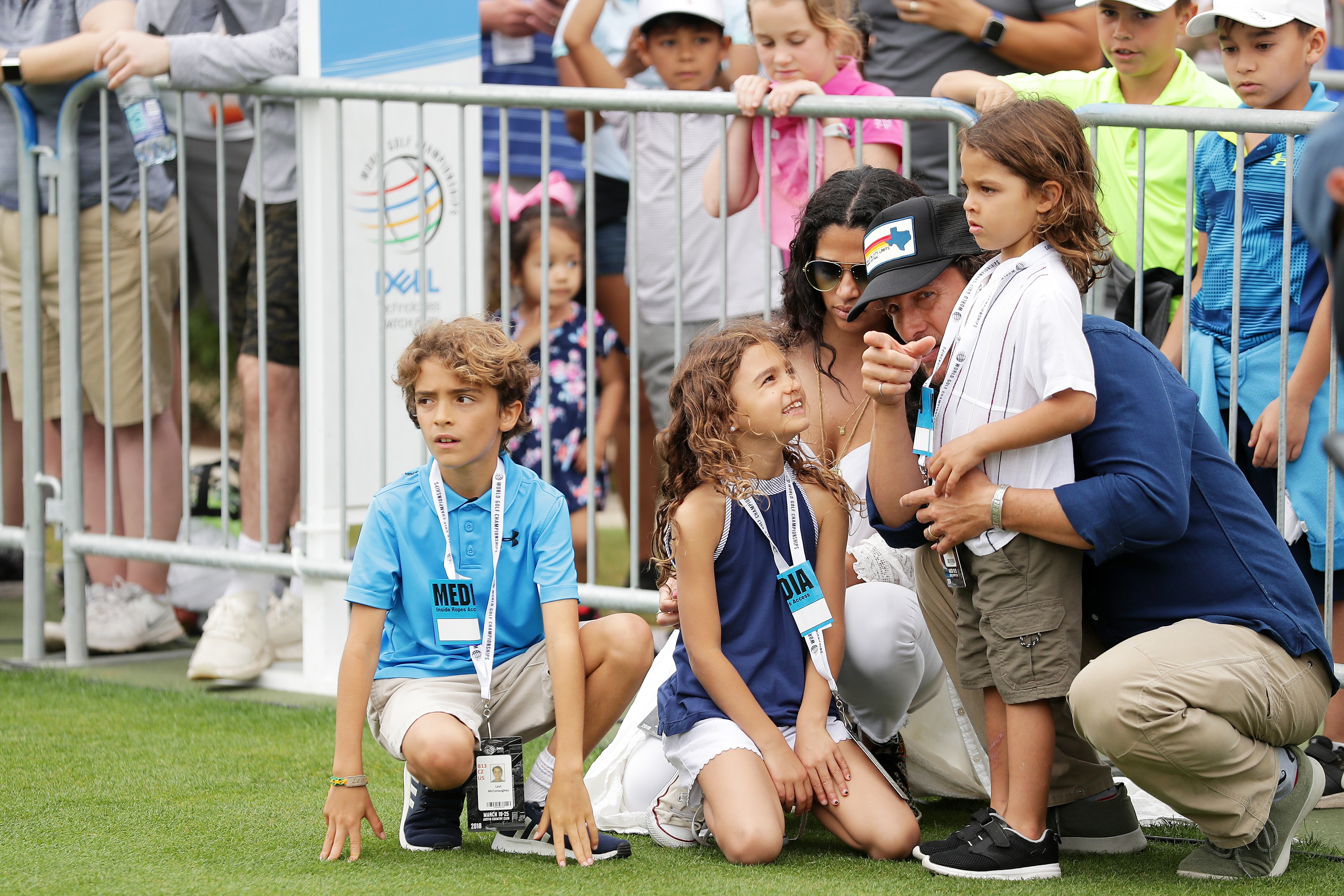 Matthew McConaughey, Camila Alves, and their children Levi, Vida, and Livingston attend the final round of the World Golf Championships-Dell Match Play at Austin Country Club in Austin, Texas, on March 25, 2018 | Source: Getty Images