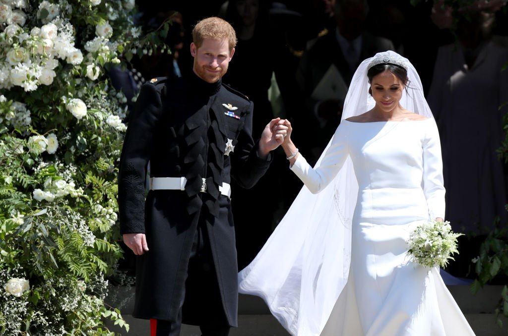 Prince Harry and Meghan Markle leave St George's Chapel in Windsor Castle after their wedding. | Photo: Getty Images