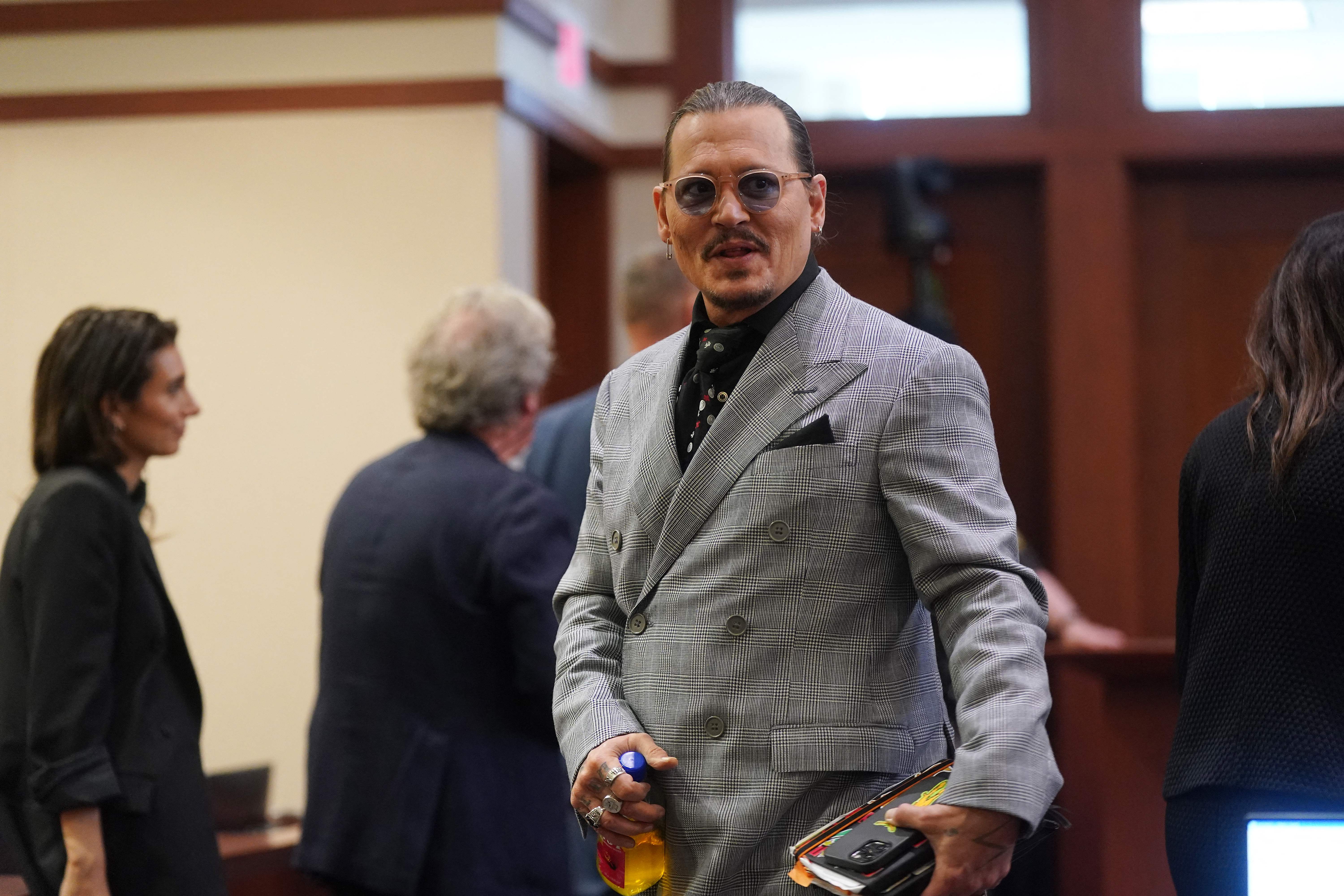 Johnny Depp during his trial at the Fairfax County Circuit Court on May 19, 2022 in Fairfax, Virginia | Source: Getty Images