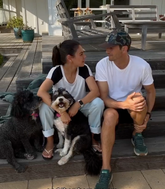 Ashton Kutcher and Mila Kunis sitting on a porch | Source: Instagram.com/aplusk