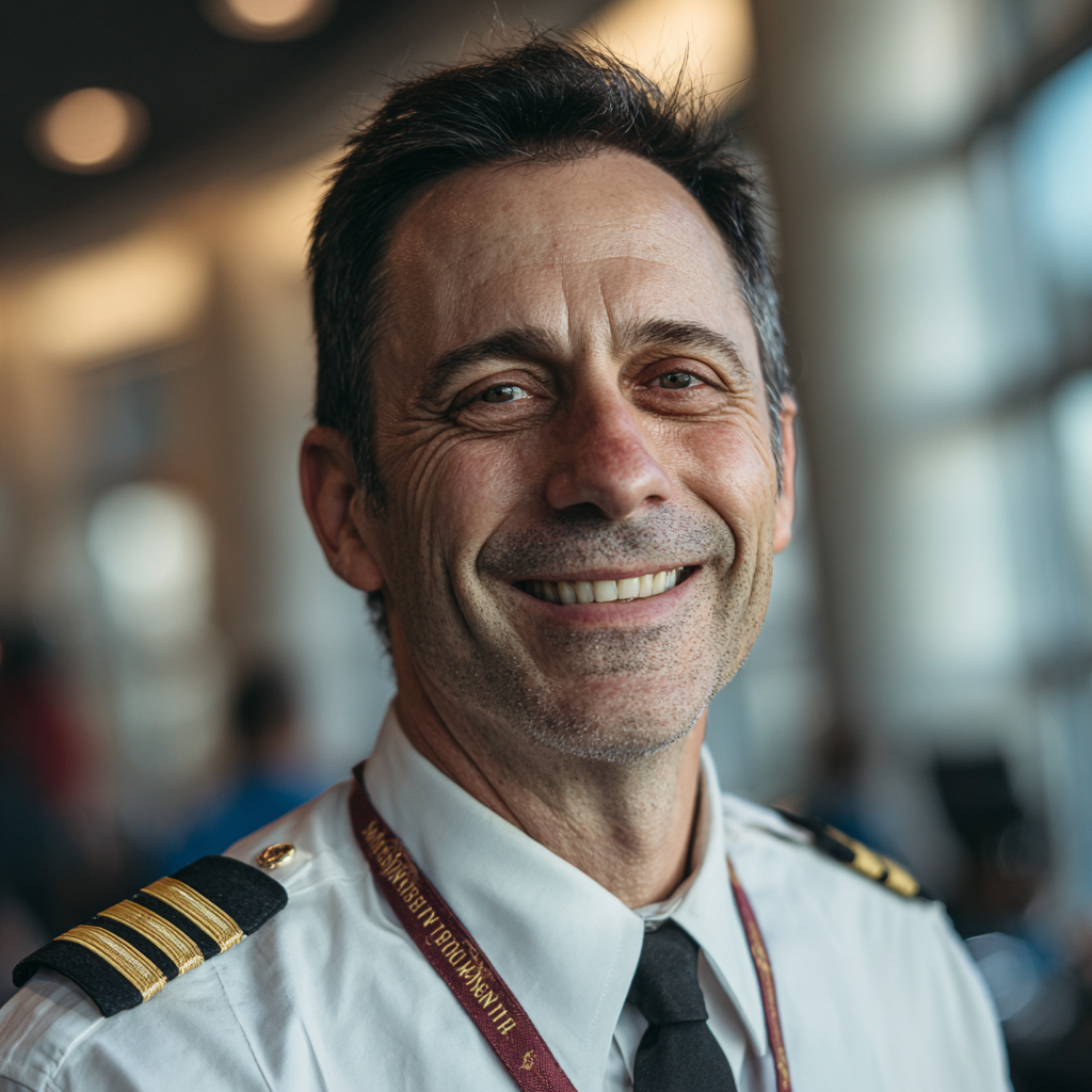 A smiling pilot | Source: Midjourney