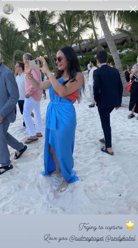 Lara Saget taking photos of Aubrey Saget's wedding ceremony in Tulum, Mexico | Source: https://www.instagram.com/larasaget/ 