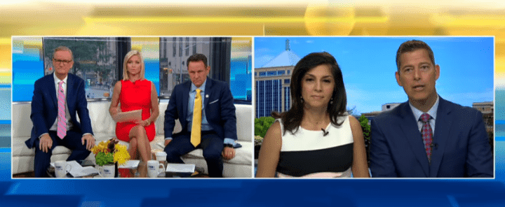 Sean Duffy and Rachel Campos-Duffy speaking to "Fox & Friends" about his choice to resign | Photo: YouTube/Fox News