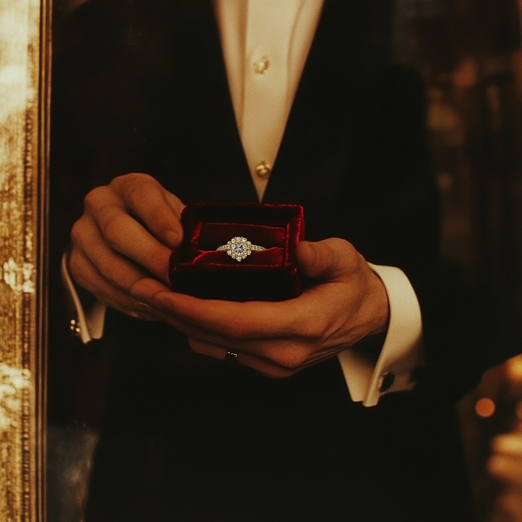 A man holding a diamond ring | Source: Midjourney