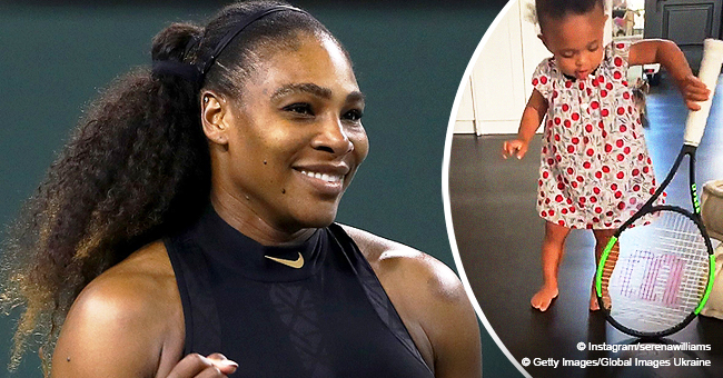 Serena Williams' Daughter Alexis Plays with Tennis Rackets (Video)