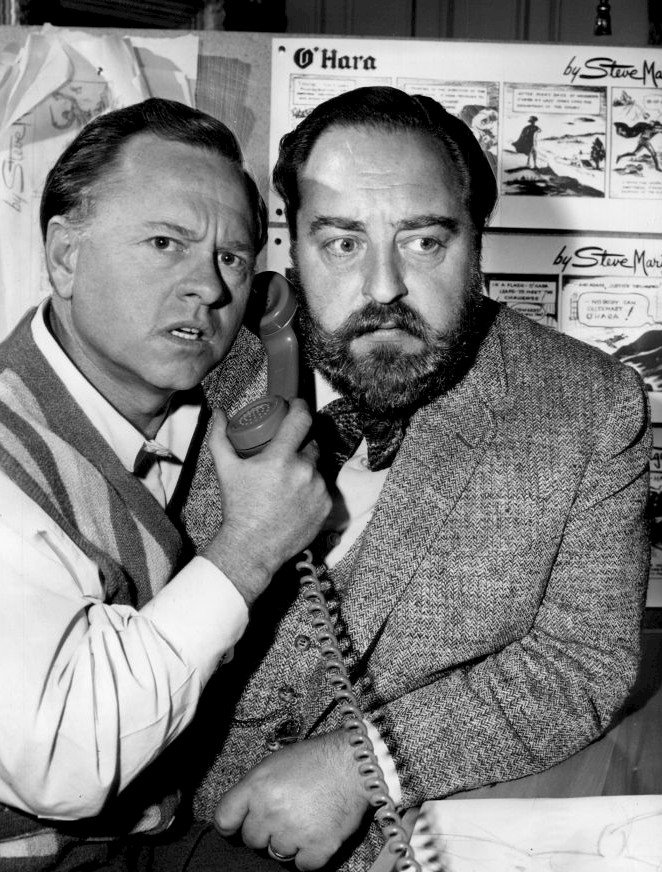 Photo of Sebastian Cabot with guest star Mickey Rooney from the television program Checkmate | Photo: Wikimedia Commons