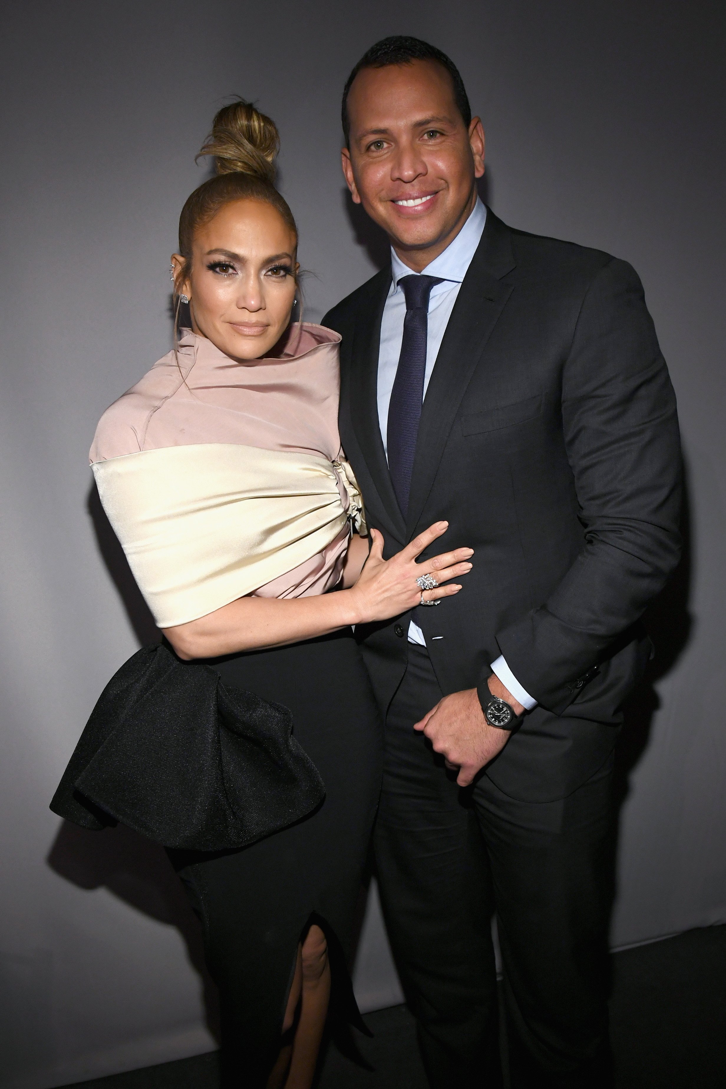 Jennifer Lopez and Alex Rodriguez attend ELLE's 25th Annual Women In Hollywood Celebration on October 15, 2018, in Los Angeles, California. | Source: Getty Images.