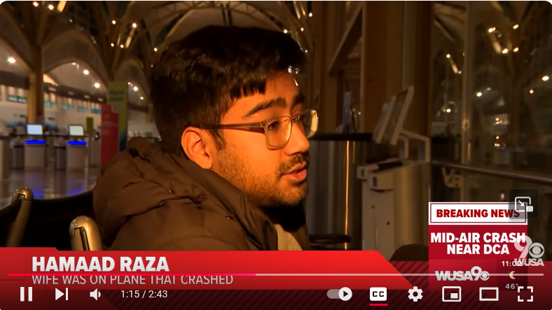 Hamaad Raza, from a post dated January 30, 2025 | Source: Youtube/@WUSA9news