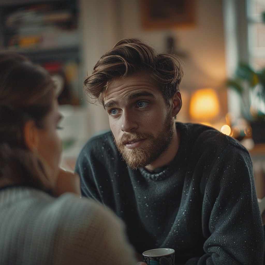 A man talking to a woman | Source: Midjourney