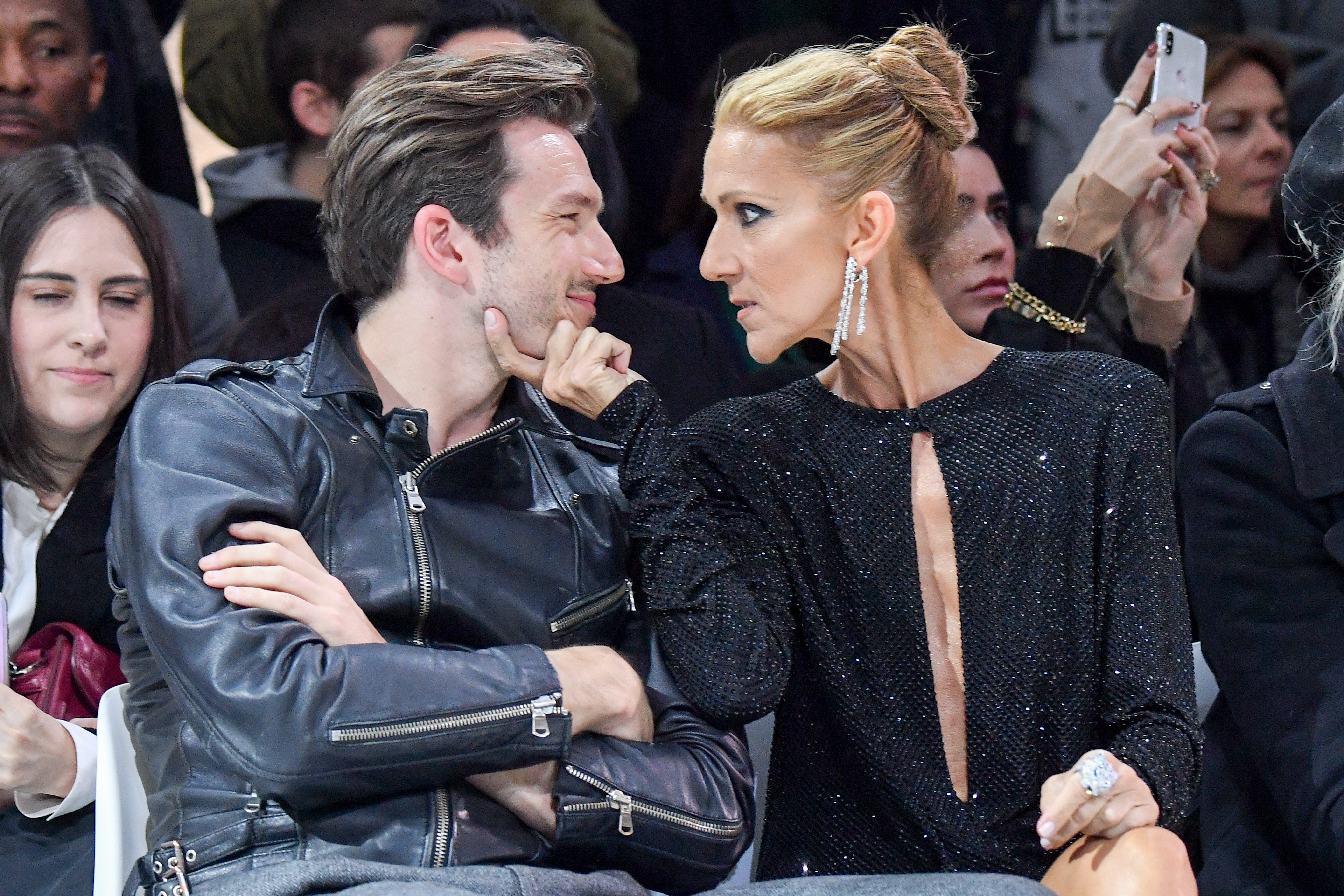 Pepe Munoz and Celine Dion at the Alexandre Vauthier Haute Couture Spring Summer 2019 show on January 22, 2019 in Paris, France. | Source: Getty Images