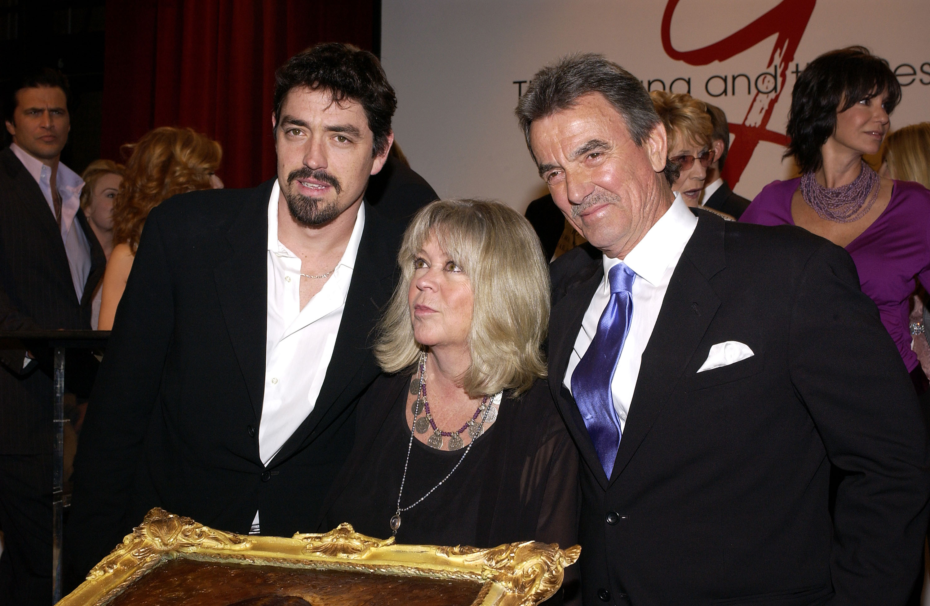 Christian Braeden, Dale Russell Gudegast, and Eric Braeden celebrate the actor's 25th anniversary playing the character Victor Newman on "The Young and The Restless" on February 1, 2005, in Los Angeles, California | Source: Getty Images