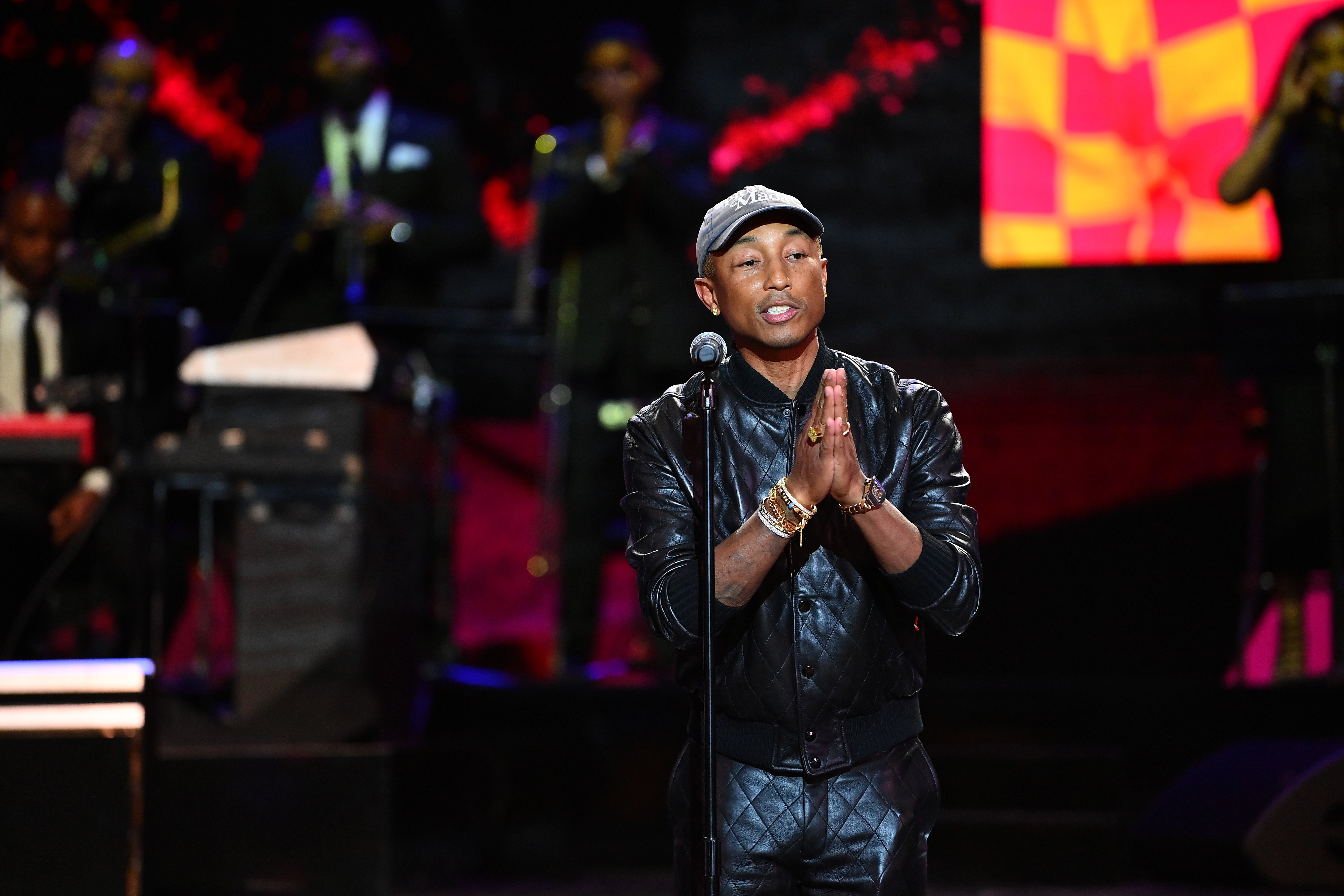Pharrell Williams speaks onstage during the TV One Urban One Honors at The Eastern on December 02, 2022, in Atlanta, Georgia. | Source: Getty Images