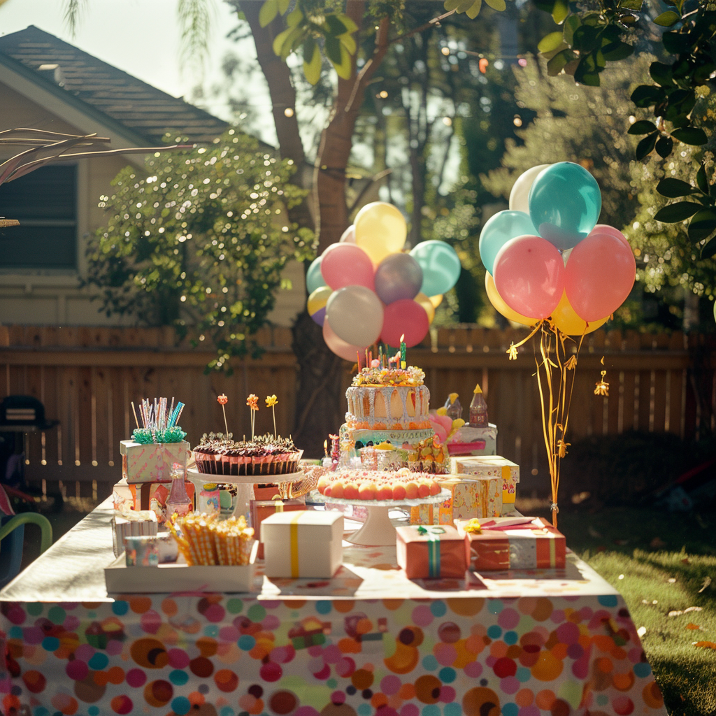 A backyard birthday celebration | Source: Midjourney