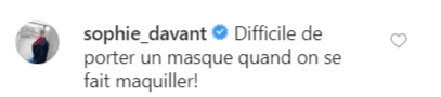 Réponse de Sophie Davant sur le commentaire d'un fan. | Photo : Instagram Réponse de Sophie Davant sur le commentaire d'un fan. | Photo : Instagram