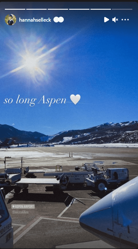 Hannah Selleck in Aspen on holiday on December 21, 2020 | Photo: Instagram Story/hannahselleck