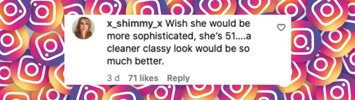 User comment about Tori Spelling, posted on December 8, 2024 | Source: Instagram/pagesix