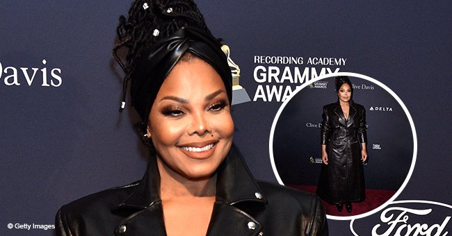 Janet Jackson Stunned in Long Black Leather Coat as She Hit Red Carpet ...