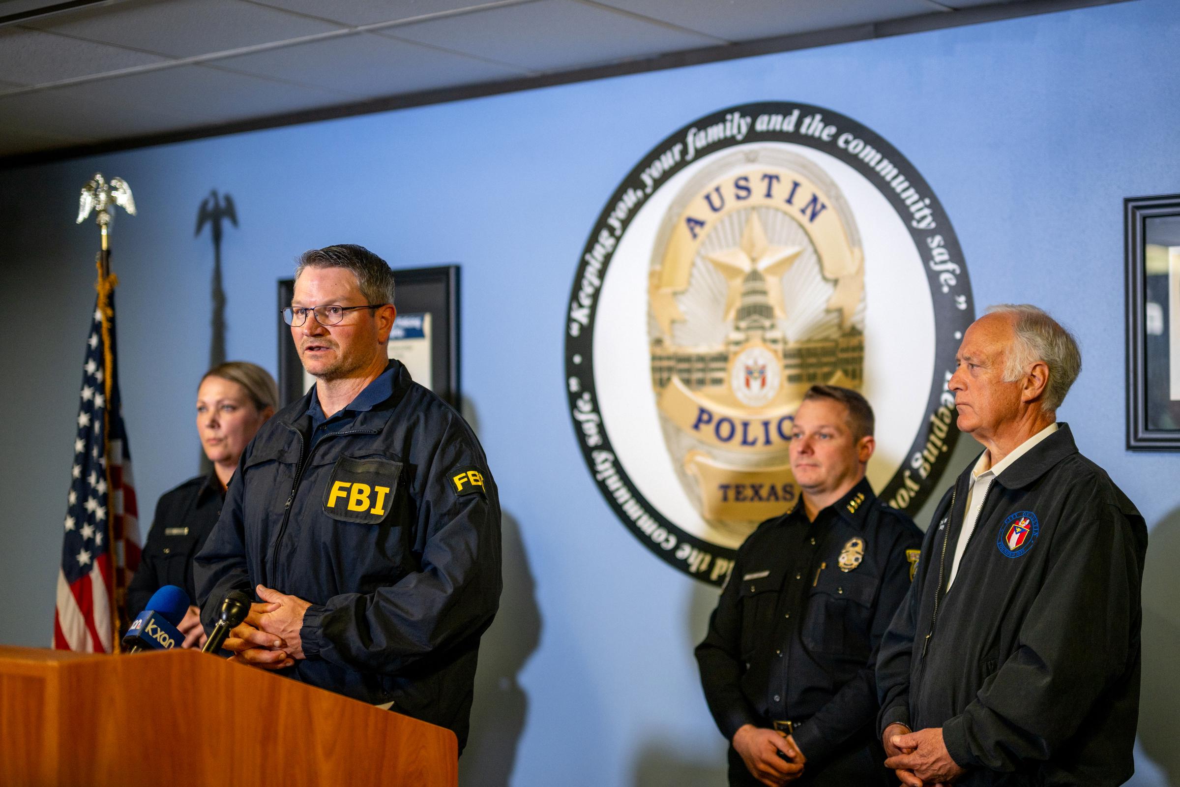 FBI Acting Special Agent in Charge Alex Doran speaks during a news briefing at the Austin Police Department on March 1, 2026, following the downtown bar shooting. | Source: Getty Images