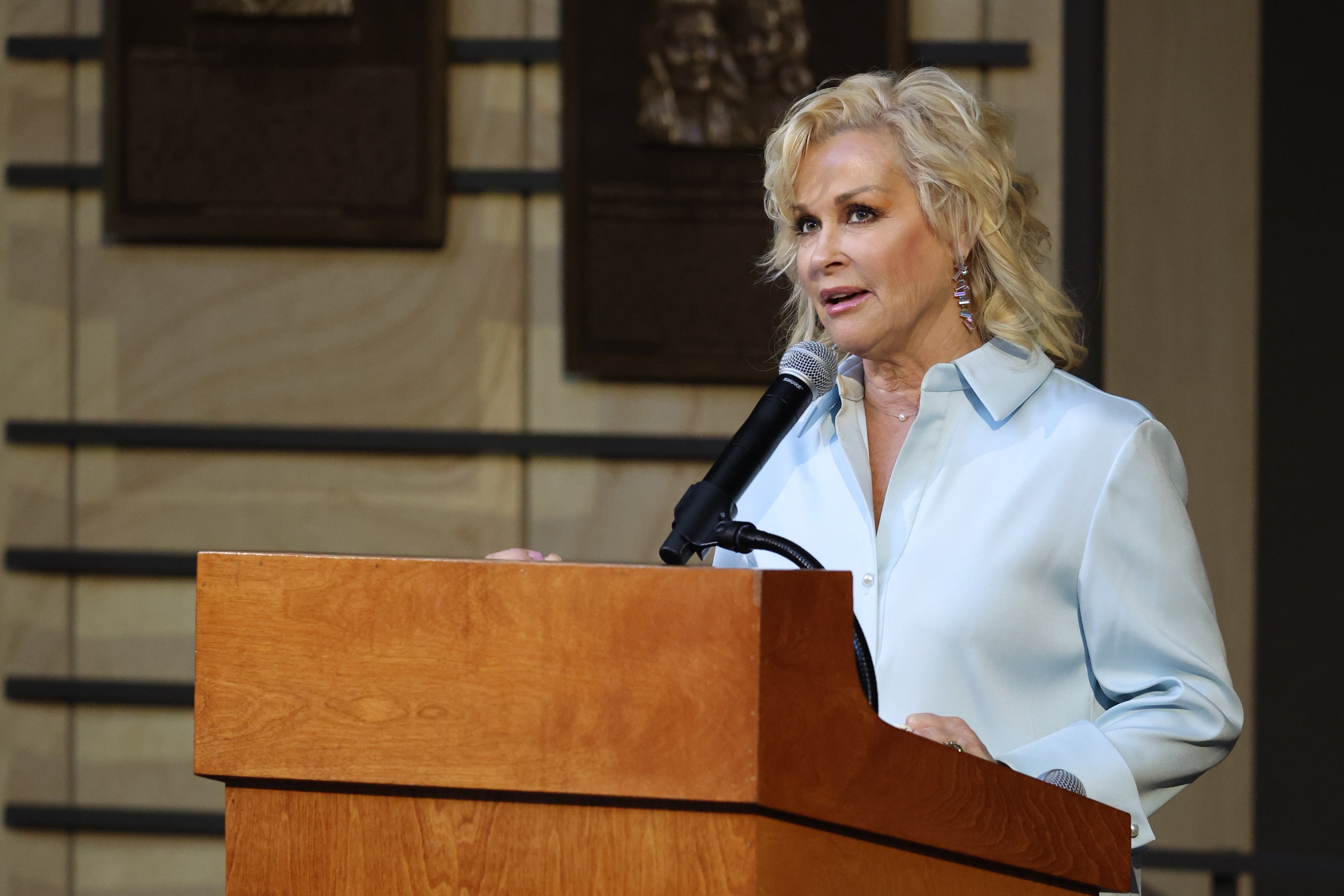 Lorrie Morgan speaks at the Country Music Hall of Fame 2022 inductees presented by CMA on May 17, 2022 in Nashville, Tennessee. | Source: Getty Images