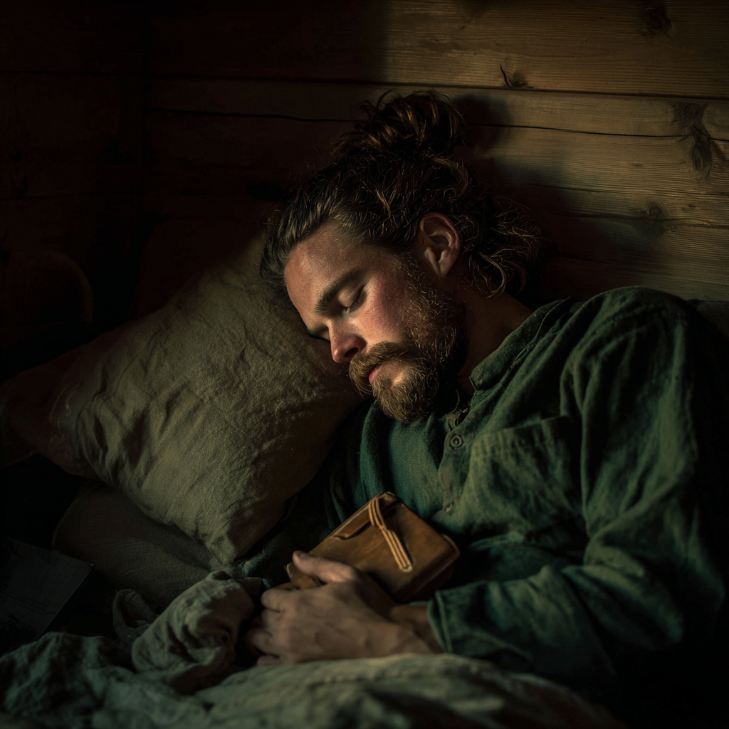 A man holding a wooden box in his sleep | Source: Midjourney